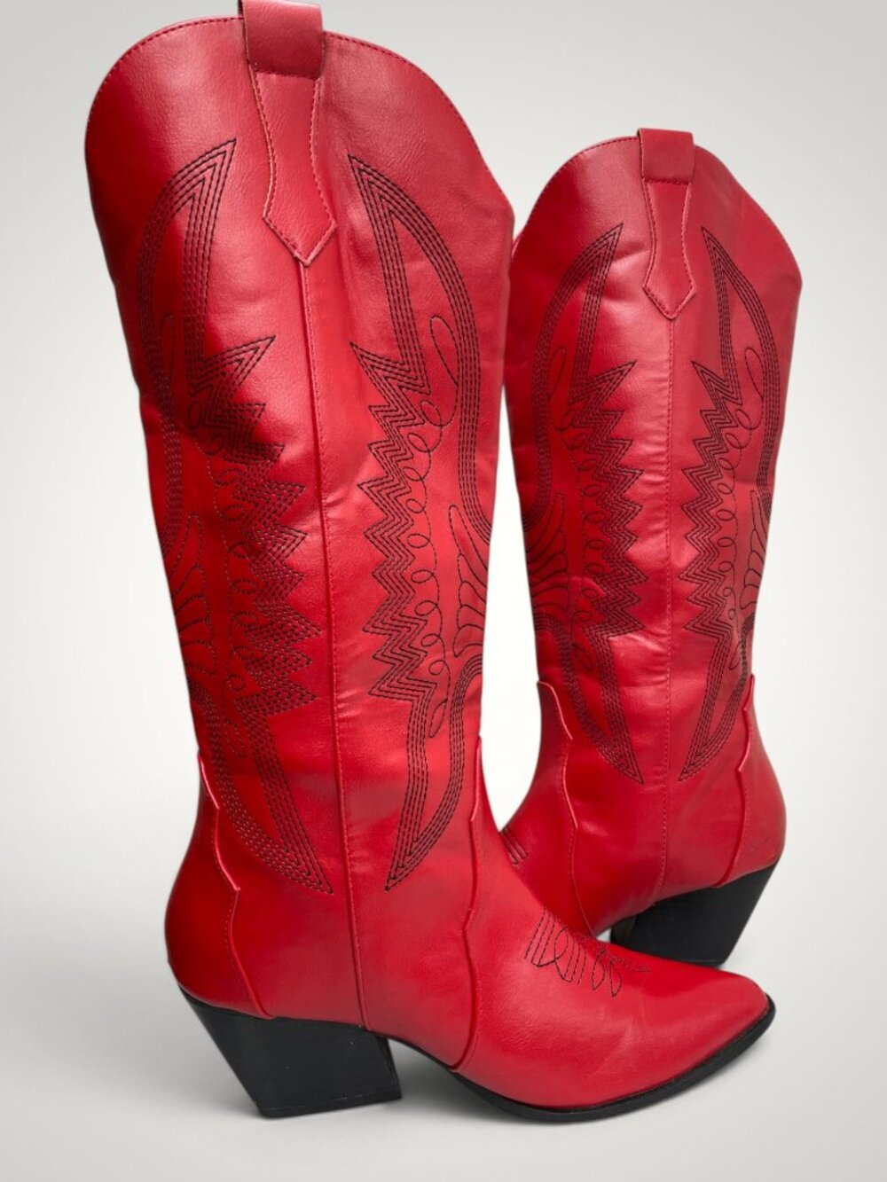 Billini Red Faux Leather Tall Cowgirl Western Cowboy Boots Women's Size 9